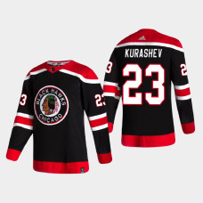 2021 Chicago Blackhawks Philipp Kurashev #23 Season Reverse Retro Authentic Special Edition Black Jersey