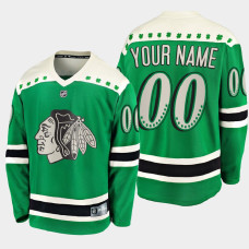 2021 Chicago Blackhawks Custom #00 St. Patrick's Day Green Jersey