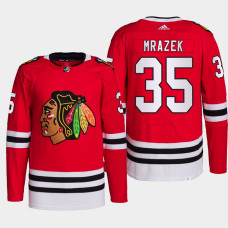 2022 Chicago Blackhawks Petr Mrazek Red Home Authentic Primegreen Jersey 2022