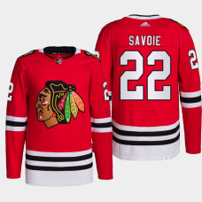 2022 Samuel Savoie Chicago Blackhawks NHL Draft Red Jersey Authentic Primegreen Home