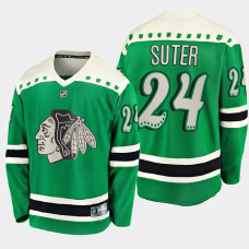 2021 Chicago Blackhawks Pius Suter #24 St. Patrick's Day Green Jersey