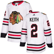Youth Chicago Blackhawks #2 Duncan Keith Away White Authentic Jersey