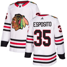 Women's Chicago Blackhawks #35 Tony Esposito Away White Authentic Premier Jersey