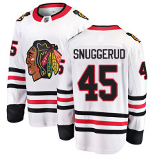 Chicago Blackhawks #45 Luc Snuggerud White Away Fanatics Branded Breakaway Authentic Jersey