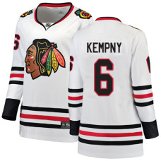 Women's Chicago Blackhawks #6 Michal Kempny Away Fanatics Branded Breakaway White Authentic Jersey