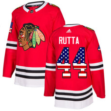 Chicago Blackhawks #44 Jan Rutta USA Flag Fashion Red Authentic Jersey