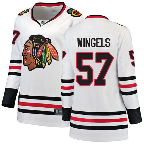 Women's Chicago Blackhawks #57 Tommy Wingels Away Fanatics Branded Breakaway White Authentic Jersey