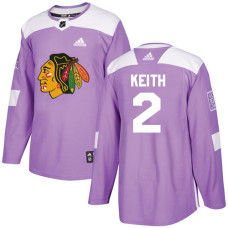 Youth Chicago Blackhawks #2 Duncan Keith Fights Cancer Practice Purple Authentic Jersey