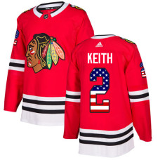 Youth Chicago Blackhawks #2 Duncan Keith USA Flag Fashion Red Authentic Jersey
