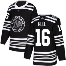 Chicago Blackhawks #16 Bobby Hull Black Authentic 2019 Winter Classic Stitched Jersey