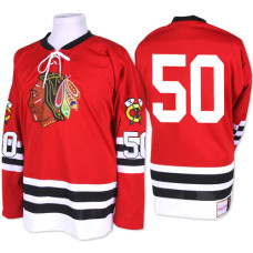 Chicago Blackhawks #50 Corey Crawford Premier Red Mitchell and Ness 1960-61 Throwback Jersey