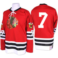 Chicago Blackhawks #7 Chris Chelios Premier Red Mitchell and Ness 1960-61 Throwback Jersey