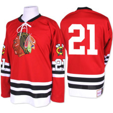 Chicago Blackhawks #21 Stan Mikita Premier Red Mitchell and Ness 1960-61 Throwback Jersey
