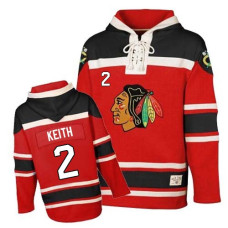 Kid's Old Time Hockey Chicago Blackhawks #2 Duncan Keith Authentic Red Sawyer Hooded Sweatshirt 