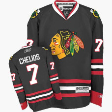 Kid's Chicago Blackhawks #7 Chris Chelios Authentic Black Third Reebok Jersey