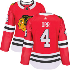 Women's Chicago Blackhawks #4 Bobby Orr Authentic Red Home Adidas Jersey