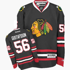 Kid's Chicago Blackhawks #56 Erik Gustafsson Authentic Black Third Reebok Jersey
