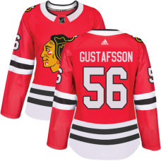 Women's Chicago Blackhawks #56 Erik Gustafsson Premier Red Home Adidas Jersey