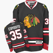 Women's Chicago Blackhawks #35 Tony Esposito Authentic Black Third Reebok Jersey