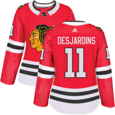 Women's Chicago Blackhawks #11 Andrew Desjardins Premier Red Home Adidas Jersey