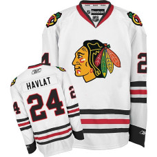 Chicago Blackhawks #24 Martin Havlat Authentic White Away Reebok Jersey
