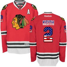 Chicago Blackhawks #2 Duncan Keith Authentic Red USA Flag Fashion Reebok Jersey