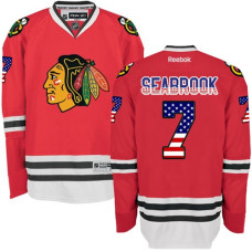 Chicago Blackhawks #7 Brent Seabrook Premier Red USA Flag Fashion Reebok Jersey
