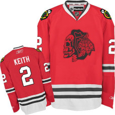 Kid's Chicago Blackhawks #2 Duncan Keith Authentic Red Red Skull Reebok Jersey