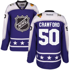 Women's Chicago Blackhawks #50 Corey Crawford Authentic Purple Central Division 2017 All-Star Reebok Jersey