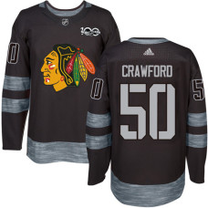 Chicago Blackhawks #50 Corey Crawford Premier Black 1917-2017 100th Anniversary Adidas Jersey