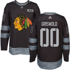 Chicago Blackhawks #00 Clark Griswold Authentic Black 1917-2017 100th Anniversary Adidas Jersey