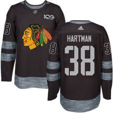 Chicago Blackhawks #38 Ryan Hartman Premier Black 1917-2017 100th Anniversary Adidas Jersey