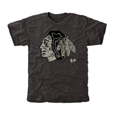 Chicago Blackhawks Black Rink Warrior Tri-Blend T-Shirt 
